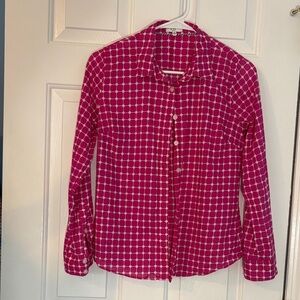Crown & Ivy Kids Magenta Checkered Button Down Shirt